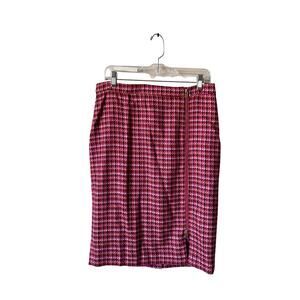 Talbots Pink/Red Wool Blend Zippered Pencil Skirt- Women's Size 10 NWT Career